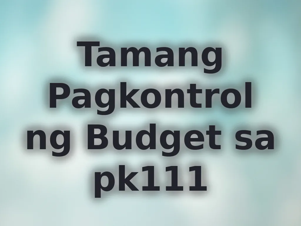 Budget Management Tips